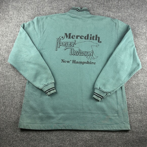 Harley-Davidson Other - Vintage 1998 Harley Davidson Meredith NH Quarter Zip Sweatshirt Teal Green Mens